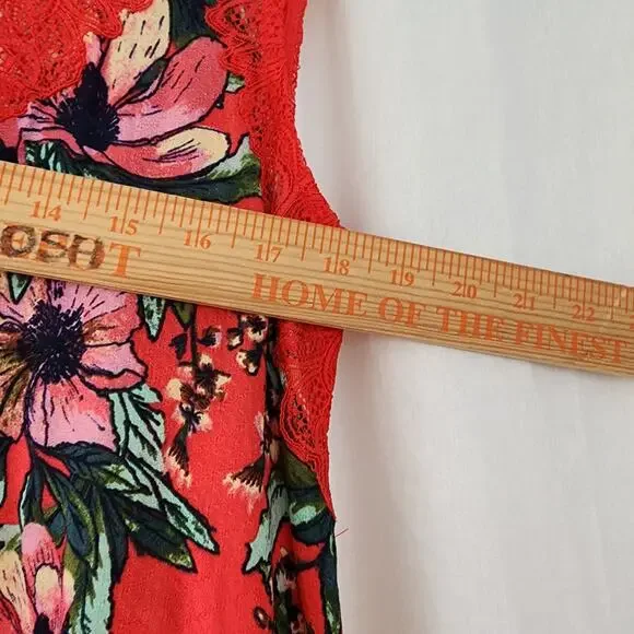 Free People Marsha Lace mini Dress Boho Goth Romantic Size XS red hot combo NWT - Picture 3 of 10